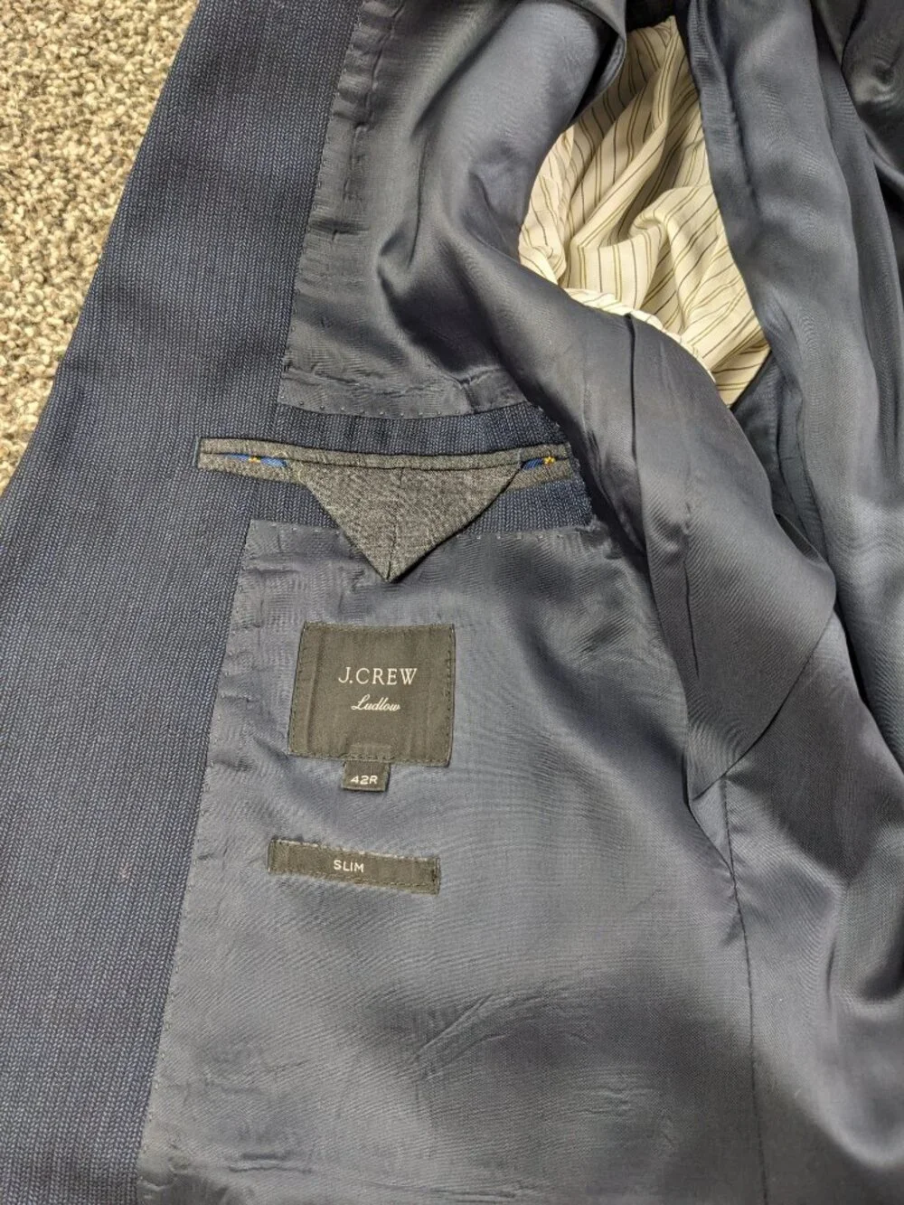 2020 J Crew Suit Ludlow 42R Slim Fit Four Season Wool Mini Herringbone 36x30